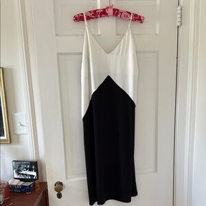 Zara Black and White Sheath Midi Dress for Cocktail